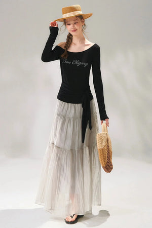 Rhinestone Embellished One-Shoulder Top