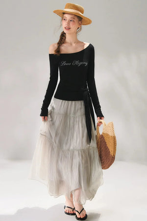 Rhinestone Embellished One-Shoulder Top