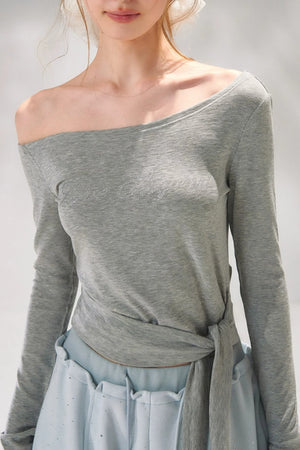 Rhinestone Embellished One-Shoulder Top
