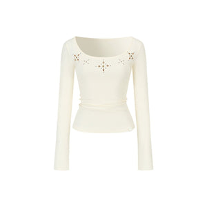 Rhinestone French Knit Top