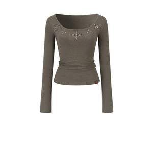 Rhinestone French Knit Top