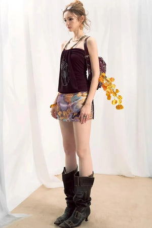 Rhinestone Halter Neck Top