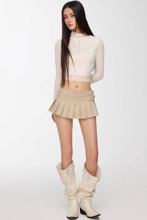 Rhinestone High-Neck Top