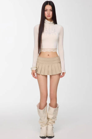 Rhinestone High-Neck Top