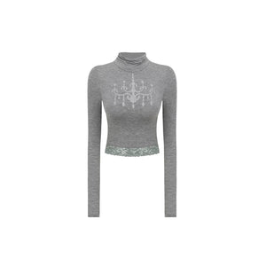 Rhinestone High-Neck Top