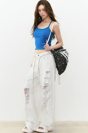Rhinestone Knit Color-Block Camisole