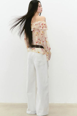 Rhinestone Ripped Denim Pants