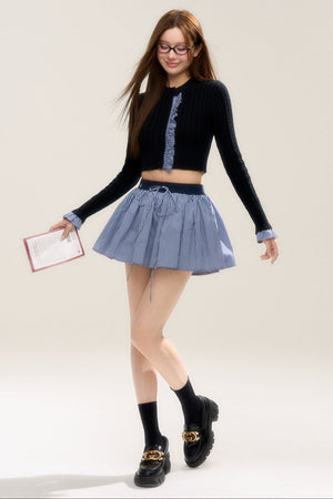 Rhombic Sky Cropped Knitted Top