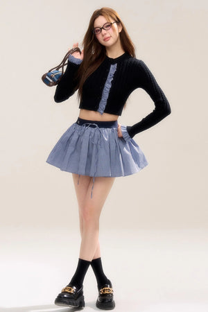 Rhombic Sky Cropped Knitted Top
