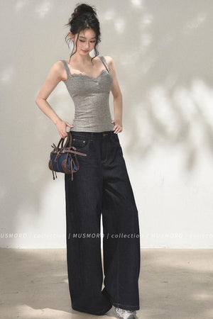 Ribbed Lace Camisole