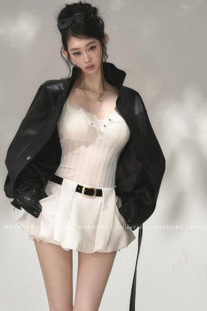 Ribbed Lace Camisole