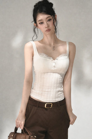 Ribbed Lace Camisole