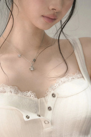 Ribbed Lace Camisole