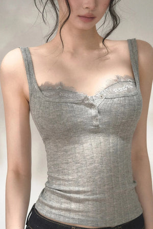 Ribbed Lace Camisole