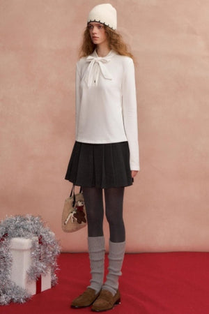 Ribbon Bow Velvet T-Shirt