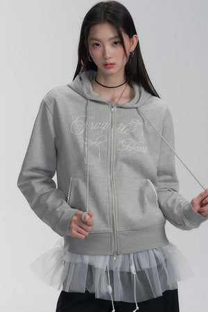 Ribbon Detail Hooded Jacket