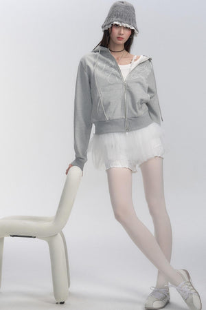 Ribbon Detail Hooded Jacket