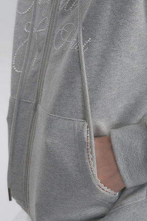 Ribbon Detail Hooded Jacket