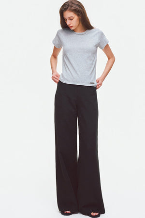 Rolled Hem Cotton T-Shirt