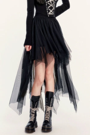 Romantic Ash Strappy Mesh Skirt Set-Up