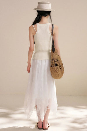 Romantic Asymmetrical Lace Skirt