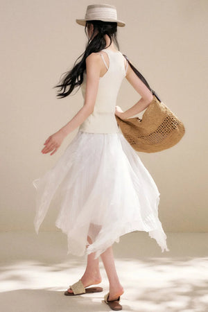 Romantic Asymmetrical Lace Skirt