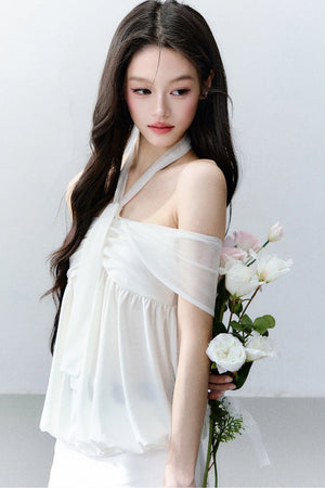 Romantic Floral One-Shoulder Top Set-Up