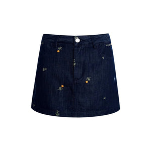 Romantic High-Waisted Floral A-Line Skirt