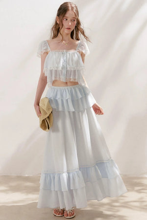 Romantic Lace Ruffle Skirt Set-Up