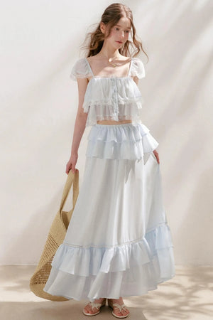Romantic Lace Ruffle Skirt Set-Up
