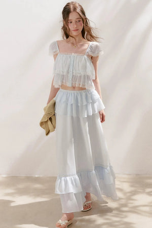 Romantic Lace Ruffle Skirt Set-Up