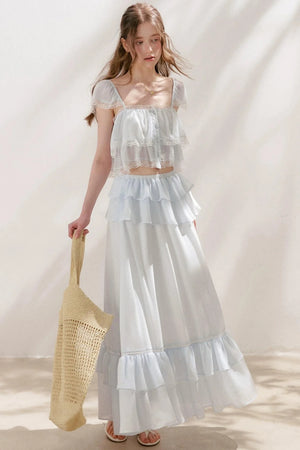 Romantic Lace Ruffle Skirt Set-Up