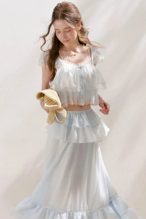Romantic Lace Ruffle Skirt Set-Up