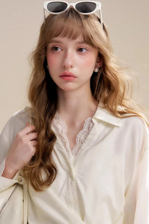 Romantic Lace Tencel Blouse