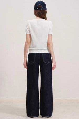 Romantic Lace Wide-Leg Jeans