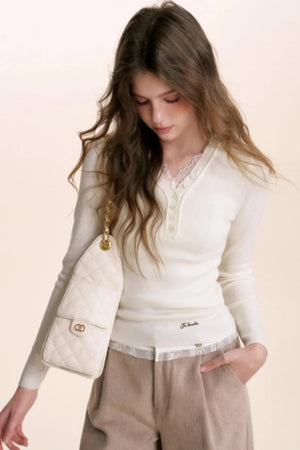 Romantic Lace Wool Cardigan