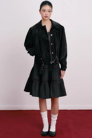 Romantic Pleated Flower Bud Skirt