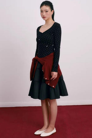 Romantic Pleated Flower Bud Skirt