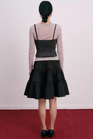 Romantic Pleated Flower Bud Skirt