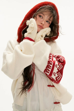 Rose Crochet Warm Gloves