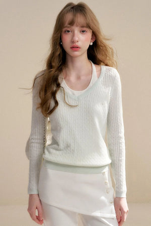 Rose Fragrance Wool Sweater