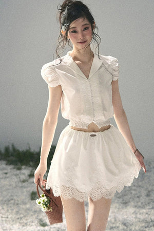 Rose Lace Reversible Two-Piece Set-Up
