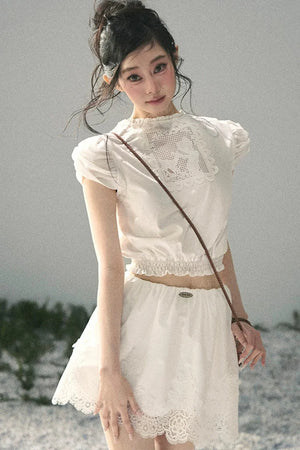 Rose Lace Reversible Two-Piece Set-Up