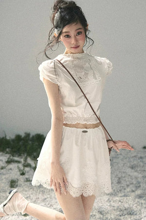Rose Lace Reversible Two-Piece Set-Up