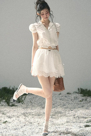 Rose Lace Reversible Two-Piece Set-Up