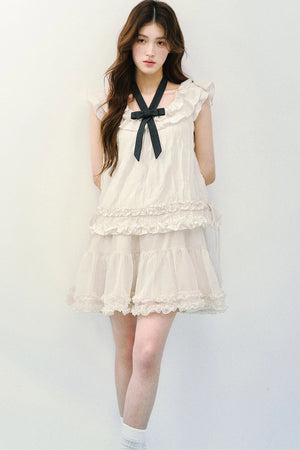 Rose Ruffled A-Line Dress