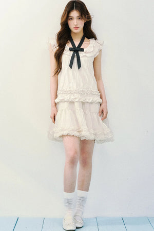 Rose Ruffled A-Line Dress