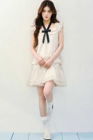 Rose Ruffled A-Line Dress