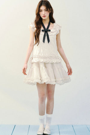 Rose Ruffled A-Line Dress