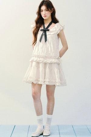 Rose Ruffled A-Line Dress